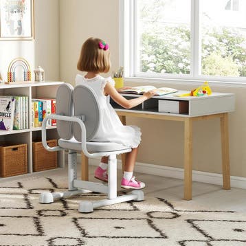 Kinder bureaustoel - Ergonomisch - Zithoogte 35-43 cm - Grij, Verzenden, Zo goed als nieuw