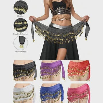 Buikdans Heupsjaal met Munten - Chiffon Rok voor Dans en Yog, Verzenden, Nieuw