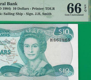 Bahamas. - 10 Dollars 1968 - QEII - Pick 46b