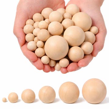 Set van 50 houten bollen (diameter: 14 mm, schimahout), Ophalen of Verzenden, Nieuw