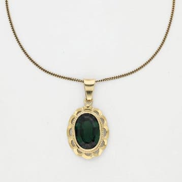 Ketting met hanger - 14 karaat Geel goud - Synthetische