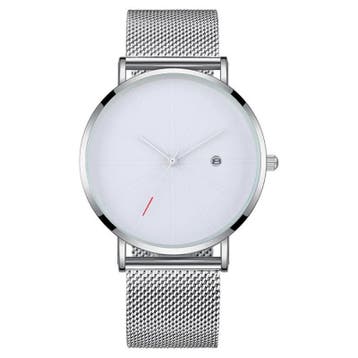 Fako - Horloge - Mesh - Chicago - Ø40mm - Zilver/Wit, Verzenden, Nieuw