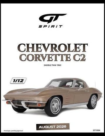 GT Spirit 1:12 - Modelauto - CHEVROLET CORVETTE C2 1963, Hobby en Vrije tijd, Modelauto's | 1:5 tot 1:12, Nieuw