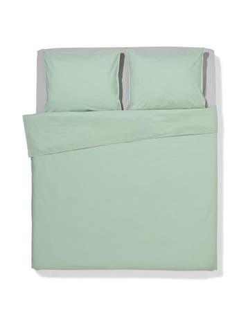HEMA Dekbedovertrek 200x200/220cm hotel katoen percal, Huis en Inrichting, Slaapkamer | Beddengoed, Verzenden, Nieuw, Groen
