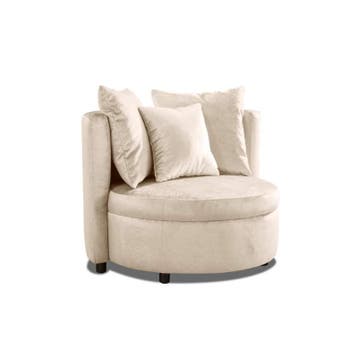 Fauteuil Lellens - fauteuils - Creme, Nieuw, Stof