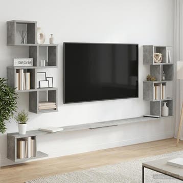 vidaXL Vaste TV Plank Betongrijs 160 x 15 x 94 cm Bewerkt, Verzenden, Nieuw