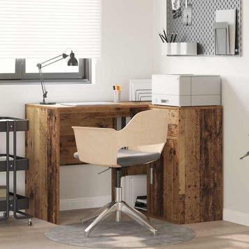 vidaXL Hoekbureau met lade met plank Oudhout 102 x 88 x 75, Verzenden, Nieuw