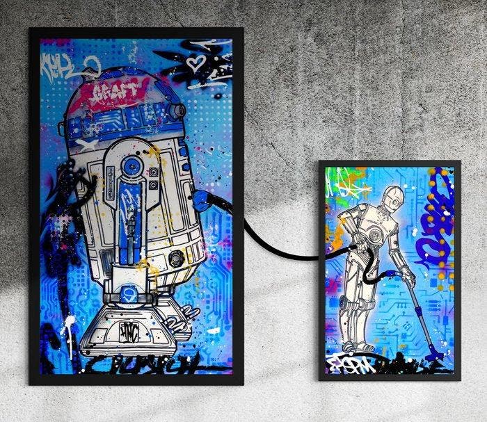 Moabit - 3CP0 VS R2D2 X Cleaning Robots /Diptych/ XL, Antiek en Kunst, Kunst | Designobjecten