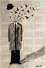 TOMEH - “Unbound” – Original painting on old Book Pages.