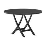 *WOONWINKEL* Ronde Eettafel Teak Zwart, Tuin en Terras, Verzenden, Nieuw