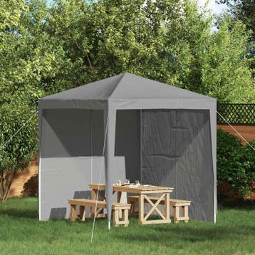 vidaXL Party Tent Zijwand 2 st 200 x 195 cm Lichtgrijs PE en, Verzenden, Nieuw