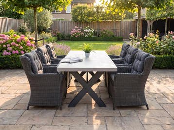 Norwich-Delano Tuinset 8 Personen - Polystone, Gepoedercoat, Verzenden, Nieuw