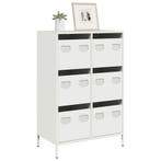 vidaXL buffetkast 68x39x101,5 cm staal wit, Verzenden, Nieuw, Metaal