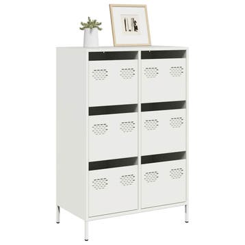 vidaXL buffetkast 68x39x101,5 cm staal wit, Verzenden, Nieuw, Metaal