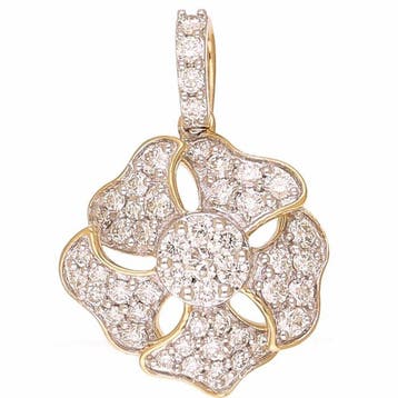 Hanger - 18 karaat Geel goud - 0.82ct. tw. Diamant