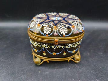 Moser Bohemian - Sieradendoos - Glas, Messing, Antiek en Kunst