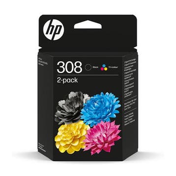 HP 308 (6L6S6UE) multipack zwart + kleur Inktcartridge, Verzenden, Nieuw, HP