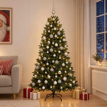 vidaXL Kunstkerstboom met kerstbal 180 cm 300 LEDs Warmwit, Verzenden, Nieuw
