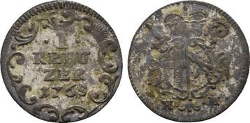 1 Kreuzer 1765 Fulda Bistum: Heinrich Viii, 1759-1788:, Verzenden