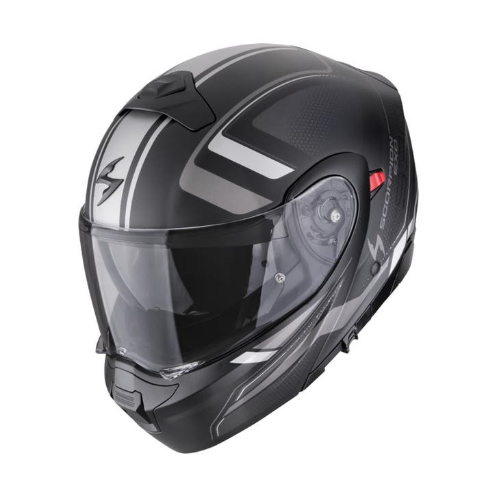 Scorpion EXO-930 EVO ARDENS - Mat Zwart / Zilver, Motoren, Kleding | Motorhelmen, M, Systeemhelm, Verzenden