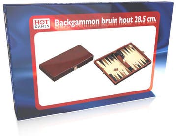 Backgammon Houten Koffer - Bruin | HOT Games -, Verzenden, Nieuw