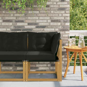 vidaXL Buiten Hoek Sofa Massief acaciahout en Textilene Stof, Verzenden, Nieuw