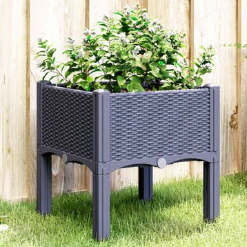 vidaXL Plantenbak met poten 40x40x42 cm polypropeen, Verzenden, Nieuw, Minder dan 60 cm, 30 tot 60 cm