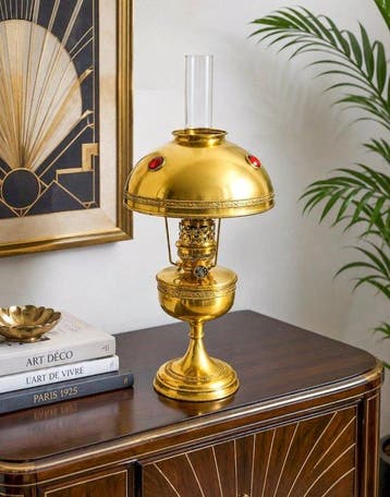 Matador - Petroleumlamp - Messing, Glas - Parijse lamp