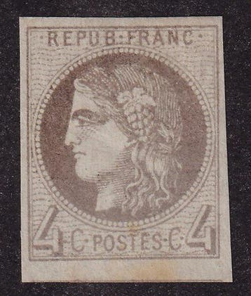 Frankrijk - 4c donkergrijs - gesigneerd Brun - TTB - Yvert, Gestempeld