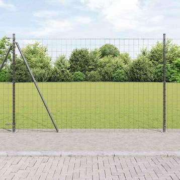 vidaXL Euro-hek met betonnen voetstuk 10 x 1,4 m PVC-Coated, Verzenden, Nieuw, IJzer