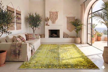 Geel vintage - Vloerkleed - 255 cm - 160 cm - met, Nieuw
