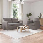 vidaXL Bankstel 2 pcs Taupe 156 x 82 x 85 cm Stof, Huis en Inrichting, Banken | Bankstellen, Verzenden, Nieuw, Stof, Minder dan 150 cm