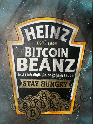 Xavier Van Walsem (1980) - Heinz bitcoin beanz goldleaf, Antiek en Kunst