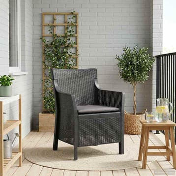 vidaXL Fauteuil Antracietkleurig PP, Tuin en Terras, Tuinstoelen, Verzenden, Nieuw