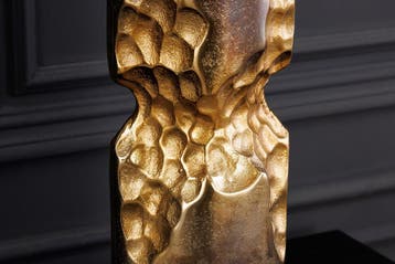 Moderne vaas PRECIOUS 40cm zwart goud metaal gehamerd design, Huis en Inrichting, Ophalen of Verzenden, Nieuw