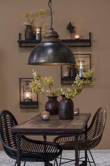 2dekans | Light & Living Hanglamp Leia - Zwart - Ø52cm -, Ophalen of Verzenden, Gebruikt