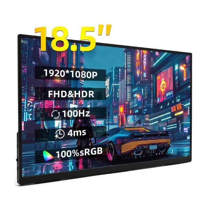 18” Draagbare Full HD IPS Monitor 100Hz HDR USB-C HDMI, Computers en Software, Monitoren, Nieuw, Verzenden