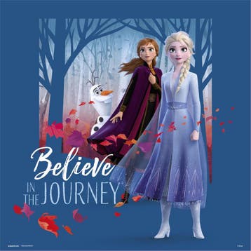 Kunstdruk Frozen - Believe in the Journey 30x30cm, Verzenden, Nieuw