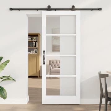 vidaXL Schuifdeur ORKDAL Wit en zwart 83 x 202 cm, Verzenden, Nieuw