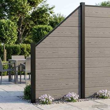 vidaXL Hek set 1311 x 186 cm WPC en Aluminium Grijs, Tuin en Terras, Verzenden, Nieuw, Aluminium