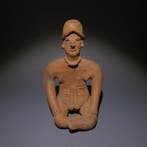 Colima, Westkust van Mexico Terracotta Zittende figuur. 11,5