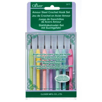 Clover Amour Haaknaaldenset - 0,6 t/m 1,75 mm - Ergonomisc, Hobby en Vrije tijd, Breien en Haken, Ophalen of Verzenden, Nieuw