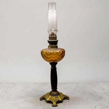 Hugo Schneider - Olielamp - Verguld messing