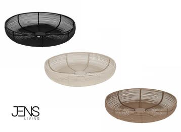 JENS Living Fruitmand Pim - Draadmand - 29 x 29 cm - Taupe, Huis en Inrichting, Woonaccessoires | Overige, Verzenden, Nieuw