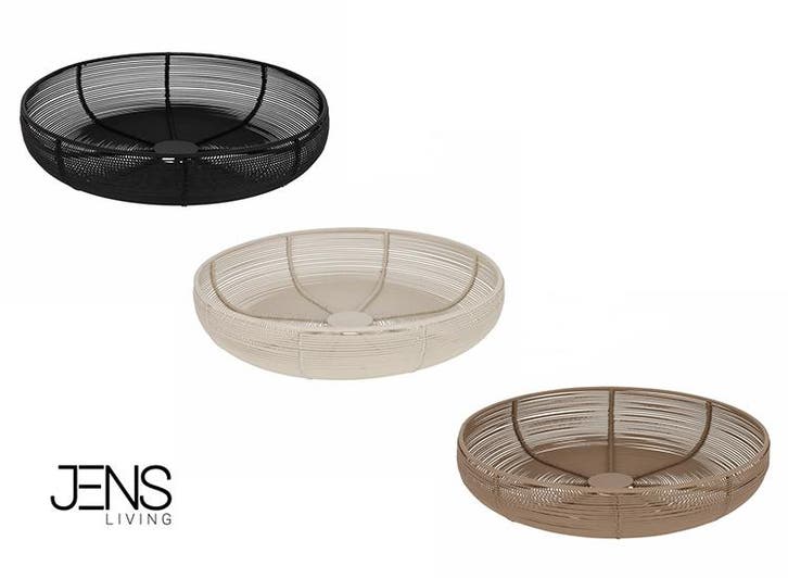 JENS Living Fruitmand Pim - Draadmand - 29 x 29 cm - Taupe, Huis en Inrichting, Woonaccessoires | Overige, Nieuw, Verzenden