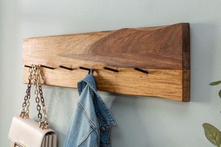 Kapstok Mammut 80cm Massief Sheesham Hout - 40956, Huis en Inrichting, Woonaccessoires | Kapstokken, Ophalen of Verzenden