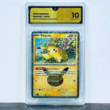 Pokémon Graded card - Pikachu 033 - 30th Anniversary –, Nieuw