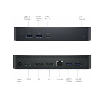 Dell D6000s Dockingstation USB-C/A +130w Adapter, Ophalen of Verzenden, Gebruikt, Dell