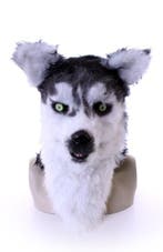 Masker Wolf Husky Lichtgevende Ogen en Bewegende Mond Hond G, Ophalen of Verzenden, Nieuw, Carnaval