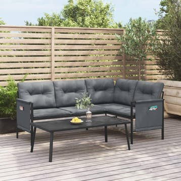 vidaXL 2-delige Loungeset staal antracietkleurig, Tuin en Terras, Tuinsets en Loungesets, Verzenden, Nieuw, Rvs, Loungeset